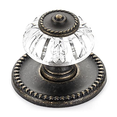Richelieu Crystal Cabinet Knob 1516 Inch Montreuil Collection BP16063244BB Burnished Brass