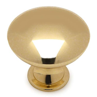 Cosmas 10 Pack 5305PB Polished Brass Traditional Round Solid Cabinet Hardware Knob 114 Diameter