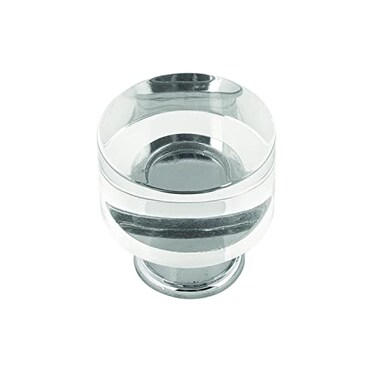 Hickory Hardware 1 Pack Solid Core Kitchen Cabinet Knobs Luxury Cabinet and Dresser Knobs Handle Pulls for Doors Drawers 114 Inch Crysacrylic with Chrome Midway Collection