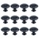 Antrader Flat Black Cabinet Hardware Round Knob with Mounting Screws 1Inch Diameter 12 Pack
