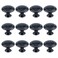 Antrader Flat Black Cabinet Hardware Round Knob with Mounting Screws 1Inch Diameter 12 Pack