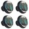 Lilibeely 4 Pieces Set Cabinets Hardware Round Furniture Knobs Country Rustic Distressed Teal Green Barn Wood PrintDrawer Dresser Cupboard Wardrobe Pulls Handles for Home Kitchen