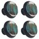 Lilibeely 4 Pieces Set Cabinets Hardware Round Furniture Knobs Country Rustic Distressed Teal Green Barn Wood PrintDrawer Dresser Cupboard Wardrobe Pulls Handles for Home Kitchen