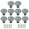 Geesatis 10 pcs Decorative Knob Ceramic knobs Drawer Cabinet Pull Handle Knobs Furniture Decorative Pull Tool with Mounting Screws Green 14 inch Diameter
