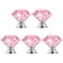 MDPLY 5 Pcs Crystal Cabinet Knobs 30mm Pink Diamond Decorative Pulls Handles for Drawer Dresser Kitchen Cabinets Wardrobe Bathroom Cabinet Desk YL00008 Pink