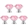 MDPLY 5 Pcs Crystal Cabinet Knobs 30mm Pink Diamond Decorative Pulls Handles for Drawer Dresser Kitchen Cabinets Wardrobe Bathroom Cabinet Desk YL00008 Pink