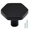 Jasluna 6Pack Black Cabinet Knobs for Dresser Drawers 114 inch Hexagon Knobs for Kitchen Cupboard Bathroom Closet Matte Black Finished