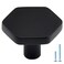 Jasluna 6Pack Black Cabinet Knobs for Dresser Drawers 114 inch Hexagon Knobs for Kitchen Cupboard Bathroom Closet Matte Black Finished