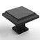 Asidrama 5 Pack Matte Black Kitchen Cabinet Knobs Square Dresser Knobs Drawer Knob Cabinet Hardware Zinc Knob for Dresser Drawers