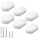 Qjaiune 6pcs Ceramic Cabinet Knobs White Drawer Knobs Cloud Shaped Dresser Knobs Cute Kitchen Cabinet Pull Handles for Kids Bedroom