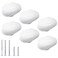 Qjaiune 6pcs Ceramic Cabinet Knobs White Drawer Knobs Cloud Shaped Dresser Knobs Cute Kitchen Cabinet Pull Handles for Kids Bedroom
