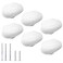 Qjaiune 6pcs Ceramic Cabinet Knobs White Drawer Knobs Cloud Shaped Dresser Knobs Cute Kitchen Cabinet Pull Handles for Kids Bedroom