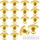 Romeda 18Piece Drawer Knobs 30mm Golden Cabinet Knobs and Pulls for Dresser Kitchen and Cabinet Drawers
