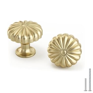 Goldenwarm 10 Pack Gold Cabinet Knobs Dresser Knob for Drawer Hardware Handles and Luxury Pulls for Cabinets Zinc Alloy