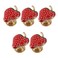 Geesatis 5 Pcs Cabinet Knobs Room Door Handles Strawberry Knobs Decorative Knobs Pulls with Mounting Screws Gold