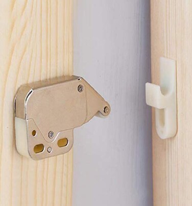 KAFENDA 4 Pack Automatic Spring Snap System Pushin Touch Lock Mini Tip Latch Cabinet Door Furniture Safety Lock