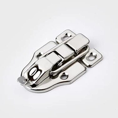 TANGMENGXI 6 Pack Vintage Style Box Toggle Latch Antique Metal Duck Bill Hasp Lock for Jewelry Box Cabinet Small Wooden Box Plain Box Craft Vintage Style Box Silver White with Padlock Hole