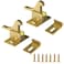 kaileyouxiangongsi 2 Pack Brass Heavy Duty Elbow Latch Window Cabinet Door Latch for HomeOfficeCabinet Doors Window Doorswith Mounting Screws