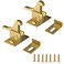 kaileyouxiangongsi 2 Pack Brass Heavy Duty Elbow Latch Window Cabinet Door Latch for HomeOfficeCabinet Doors Window Doorswith Mounting Screws