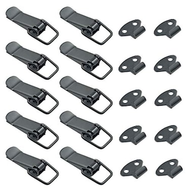 Rannb Toggle Latch Small Stainless Steel Spring Loaded Latch Hasp Black Pack of 10
