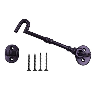 The Metal Magician Cast Iron Cabin Eye Hook Latch for Gates and Doors 7 Inch