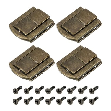 uxcell 4Pcs Toggle Catch Lock 122 x 098 LxW Zinc Alloy Hasp Lock Latch Clasp for Jewelry Box Wooden Case Bronze
