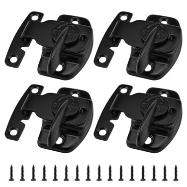 Aifeier ET 4Pcs AlignNLock Dining Table Locks Heavy Duty Metal Spring Dining Training Table Leaf Latches Connectors Hardware for Table LeafExtension TablesComputer WorkstationsConference Tables Black