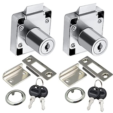 Dczonihup Automatic Lock Tongue Cabinet Drawer Furniture Locker Showcase Lock Drilling Diameter 3419mm for 3515mm 7822mm Door Panel2 Pack