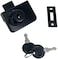 Auto-plaza Black Glass Cabinet Lock with 2 Keys Single Swing Glass Cabinet Showcase Door Lock Chrome Plated 2