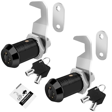 Cylinnda Black Toolbox Lock With Keys Cabinet Locks Keyed Alike Hook Cam Tubular Cam Lock Tool Box Lock With Manual 118 Inch 2 PackBlack