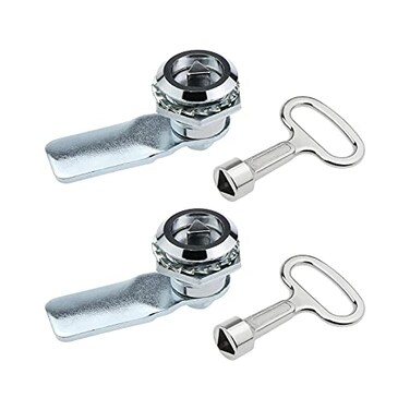 Create idea 2pcs Cam Lock with Triangle Socket Key 90 Degree Rotation Zinc Alloy Chrome Plated for Securing Cabinet Doors Mailboxes