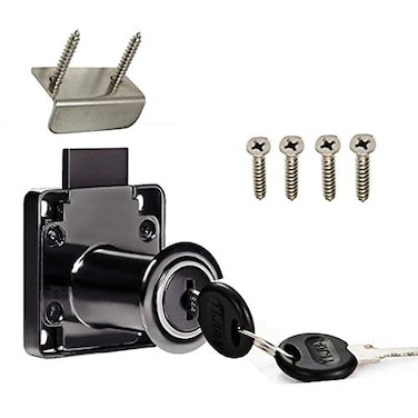 Junrbx Drawer Lock Letter Box Desktop Door Lock Model CT13832 Hole Diameter 075 inch 19MM for Door Panels with a Thickness of 27 mm32 mm 1pcs Black