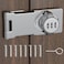 GDFOX Mechanical Password Rotary Hasp Locks Door Security Slide Latch Lock for Small Doors Cabinets Barn Door Bathroom Outdoor Garage Garden Silver