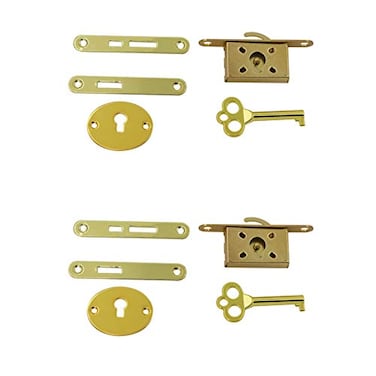 Geenite 2 Pack Wood Box Locks Vintage Case Locks Metal Latch Small Locks Antique Jewelry Box Locks Woodworking DIY Hardware Gold