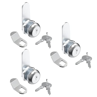 Jayseon 3 Pcs Mailbox Lock 58 Cabinet Locks and Cam Locks for Toolbox Keyed Alike Secure Drawer and File Cabinet with Dust Cover Zinc Alloy