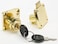 Jiozermi 4 Packs Drawer Lock with Keys Desktop Lock with 08422mm Length Cylinder Cam for Drawer Cabinet Wardrobe Office Desk Letter Box Gold