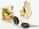 Jiozermi 4 Packs Drawer Lock with Keys Desktop Lock with 08422mm Length Cylinder Cam for Drawer Cabinet Wardrobe Office Desk Letter Box Gold