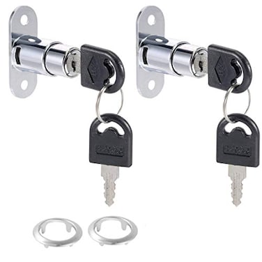 LDEXIN 2 Pcs Push Plunger Lock Drawer Showcase Door Lock 34 Inch Cylinder Diameter 78 Inch Cylinder Length