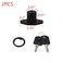MY MIRONEY 2PCS Black Drawer Lock with Keys Hardware Furniture Cabinet Lock with 89 Length Cylinder Cam for Home and Office
