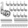 Pertinel Cam Locks Cabinet Locks Keyed Alike 118 Length Cylinder Secure Files Drawers RV Storage Locks Replacement Set Zinc Alloy Chrome Finish 118 Inch 16Pcs