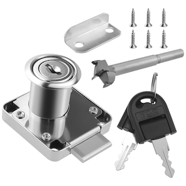 SDTC Tech Desk Drawer Lock and Door Puncher Kit Opening Diameter 075 inch 19 mm for Door Panels with a Thickness of 17 mm 22 mm