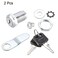 uxcell Cam Lock 1 Cylinder Length Cabinet Locks with No4 Cam Fits for 58 Max Thickness Panel Keyed Different Zinc Alloy 2Pcs