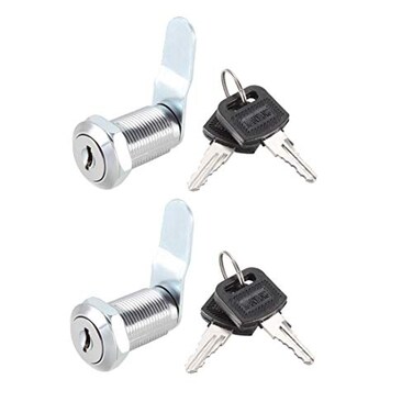 uxcell Cam Lock 1 Cylinder Length Cabinet Locks with No4 Cam Fits for 58 Max Thickness Panel Keyed Different Zinc Alloy 2Pcs