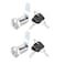 uxcell Cam Lock 1 Cylinder Length Cabinet Locks with No4 Cam Fits for 58 Max Thickness Panel Keyed Different Zinc Alloy 2Pcs