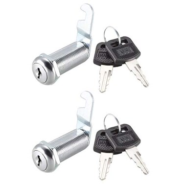 uxcell Cam Lock 112 Cylinder Long Cabinet Locks with No1 Cam Fits on 138 Max Thick Panel Keyed Different 2Pcs