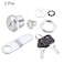 uxcell Cam Lock 34 Cylinder Length Cabinet Locks with No4 Cam Fits for 12 Max Thickness Panel Keyed Different Zinc Alloy 2Pcs