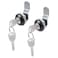 uxcell Waterproof Cam Lock 34 Cylinder Length Zinc Alloy Chrome Plated Cam Lock w Keys Keyed Alike 2Pcs