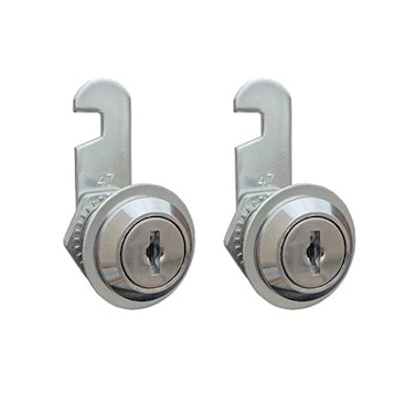 VictorsHome Cabinet Cam Lock for Tool Box RV Door Mailbox Drawer File Cabinet 34 Inch 20mm Cylinder Length Fits for 12 Inch Max Panel Thickness Chrome Finish Keyed Alike 2 Pack