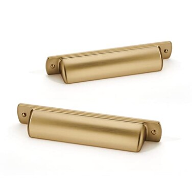 khtumeware 10 Pack 3 Drawer Pulls Champagne Bronze Cabinet Cup Pulls Kitchen Hardware Cabinet Handles Drawer Handles Knobs 3 inch Hole Center