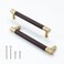 Linkaa Brown 614 in Bar Cabinet Pull Drawer Handle Solid Brass10 Pack Modern Hardware for Kitchen Bathroom Cabinets Cupboard DrawerHole Centers 614 in160mm Cupboard Handles and Knobs